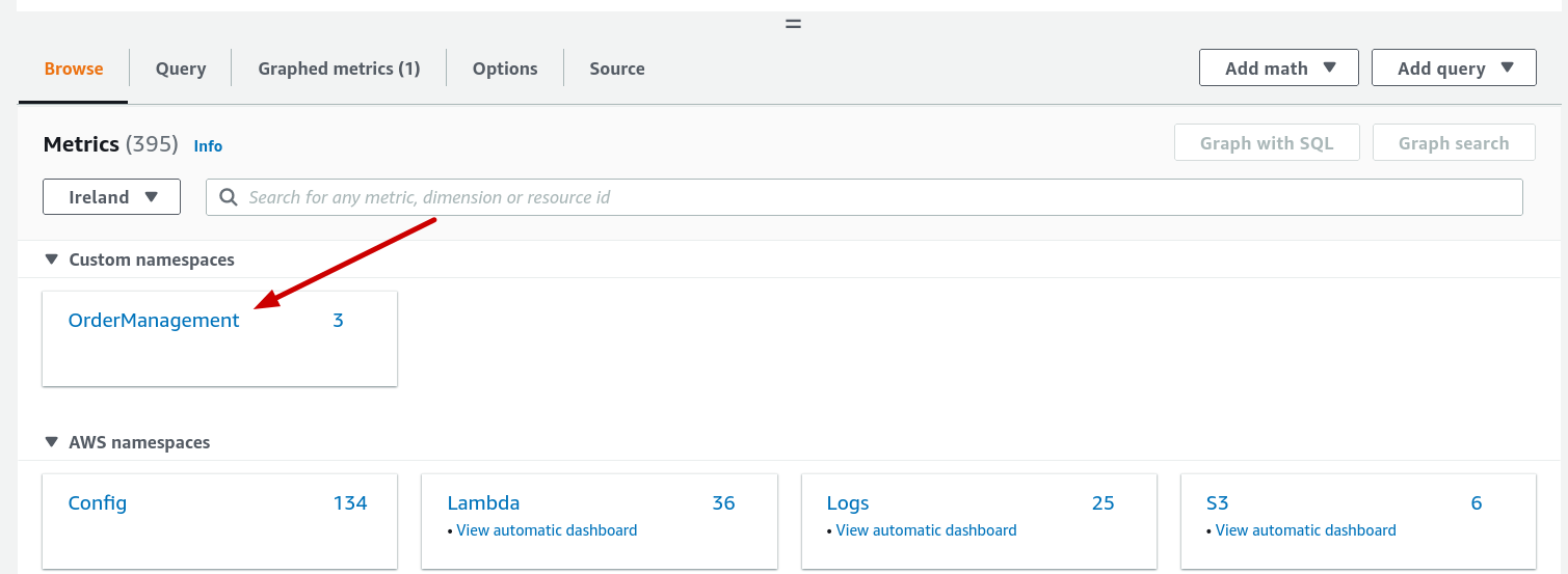 orderservice custom metric