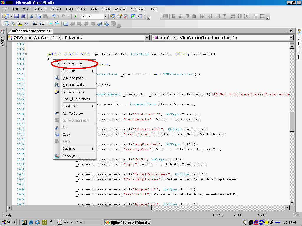 GhostDoc context menu
