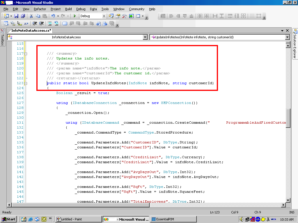 GhostDoc generated comment example